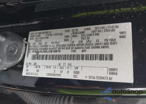 2020 Ford Escape Titanium from USA, damaged, VIN 1FMCU9J95LUB19979